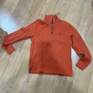 Orange polo quarter zip